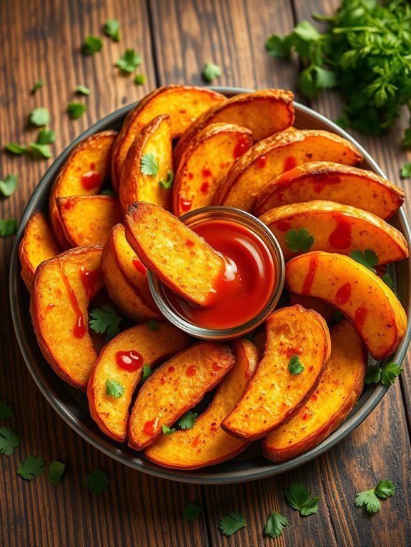 12 Crispy Air Fryer Potato Recipes for Perfectly Golden Fries and Sides 9 spicy thai potato wedges
