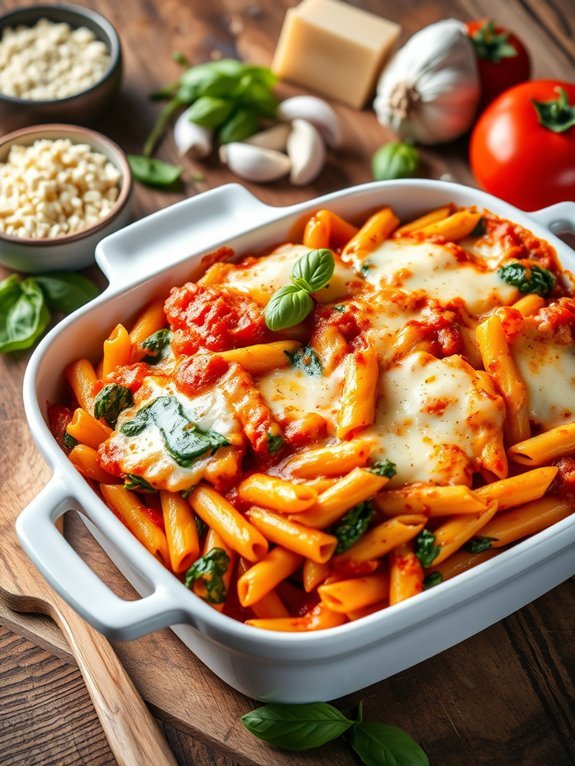 spinach and baked ziti