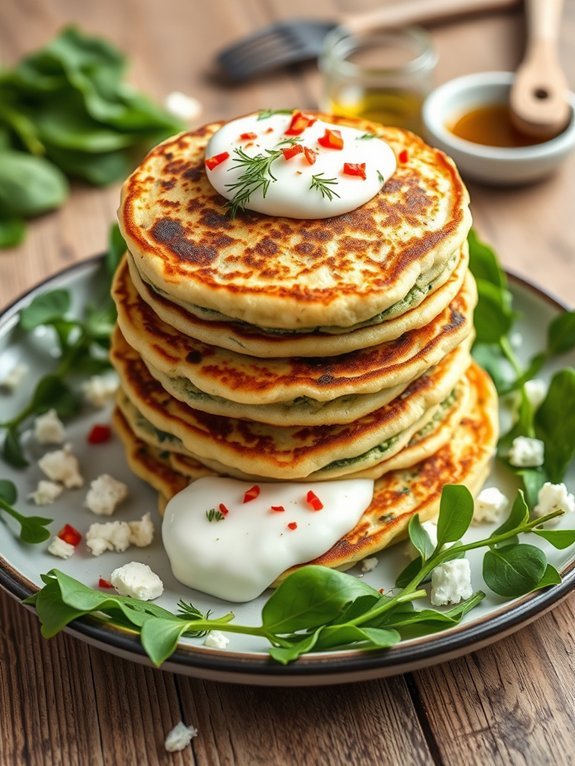 spinach and feta pancakes