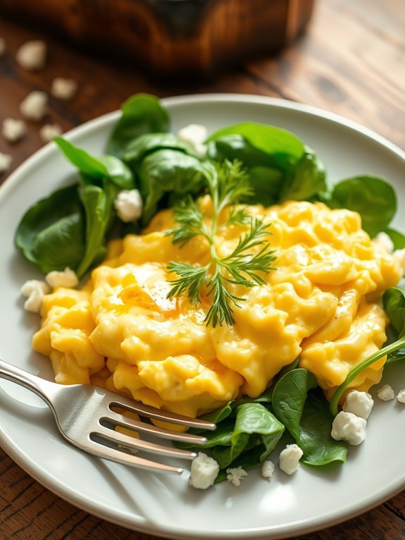 10 Delicious Low-Carb Breakfast Ideas for Keto Dieters to Kickstart Your Day 2 spinach and feta scramble