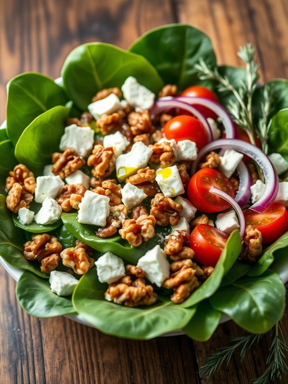 15 Delicious Keto Salad Recipes to Elevate Your Low-Carb Menu 8 spinach and goat cheese