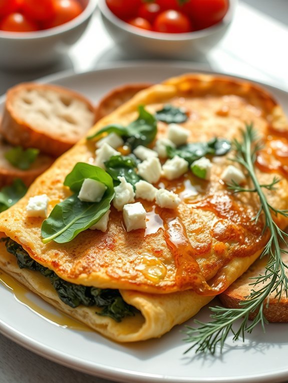 spinach feta cheese omelette