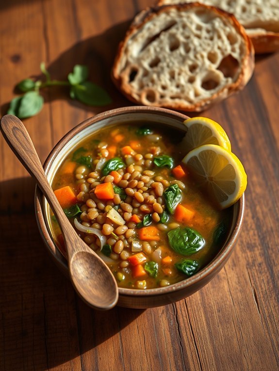 Quick and Easy Vegan Meals: 10 Delicious Recipes Ready in 30 Minutes 9 spinach infused lentil soup