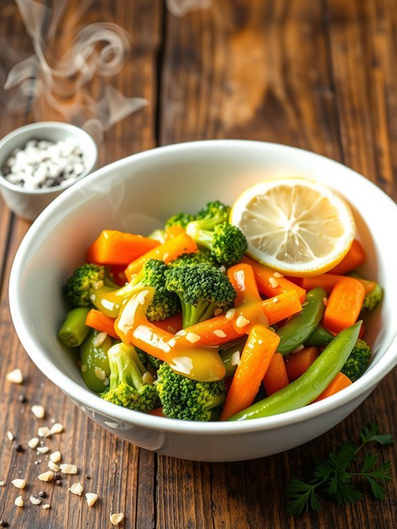 Quick and Easy Microwave Recipes for Speedy Meals 8 steamed vegetables with garlic butter