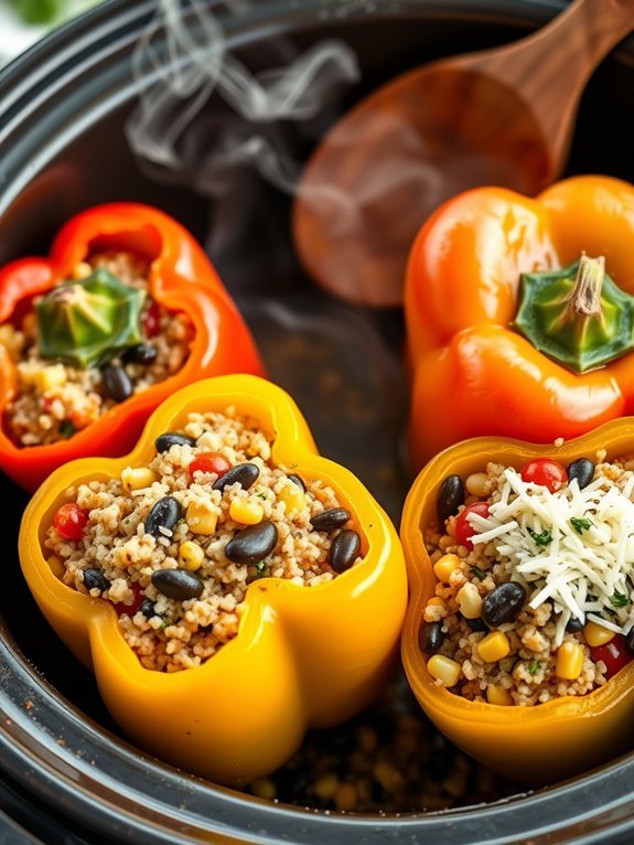 10 Delicious Vegetarian Slow Cooker Recipes for Easy Meal Prep 9 stuffed bell peppers recipe
