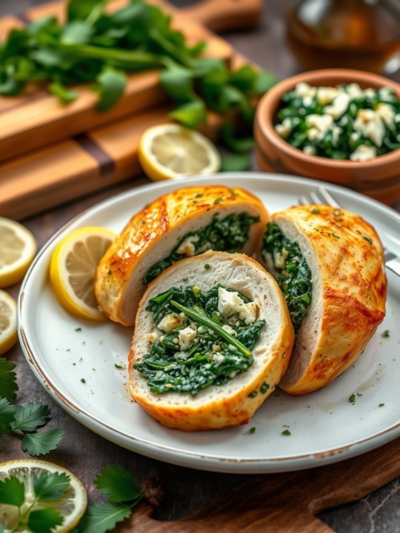 12 Tasty Low-Carb Dinner Recipes for Healthy Eating 10 stuffed chicken with spinach