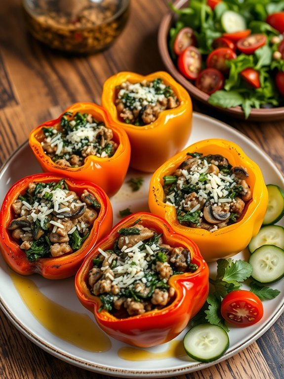 10 Simple Meatless Monday Recipes for Easy and Delicious Plant-Based Meals 10 stuffed peppers with spinach and mushrooms