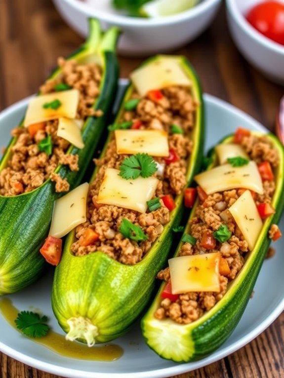 stuffed zucchini with turkey