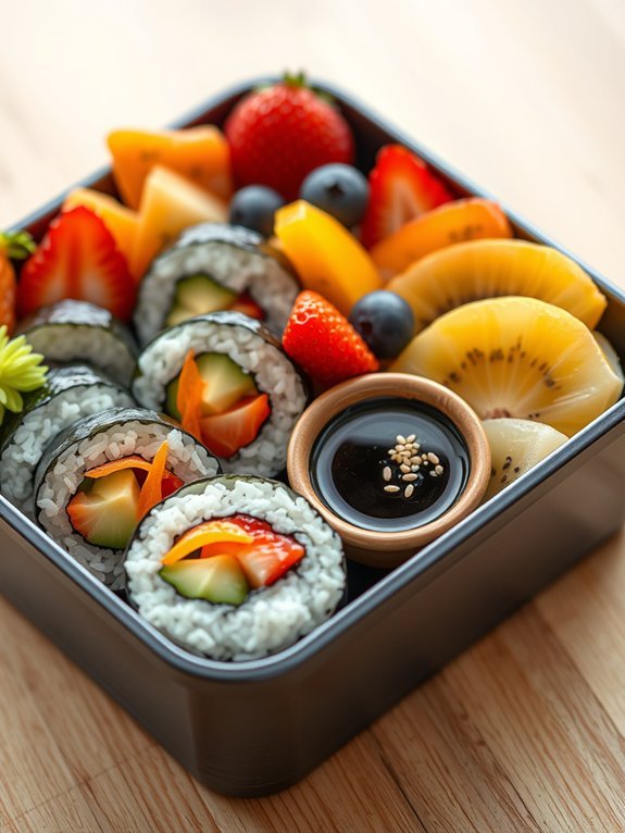 12 Easy and Nutritious School Lunch Ideas for Kids 8 sushi rolls in bento