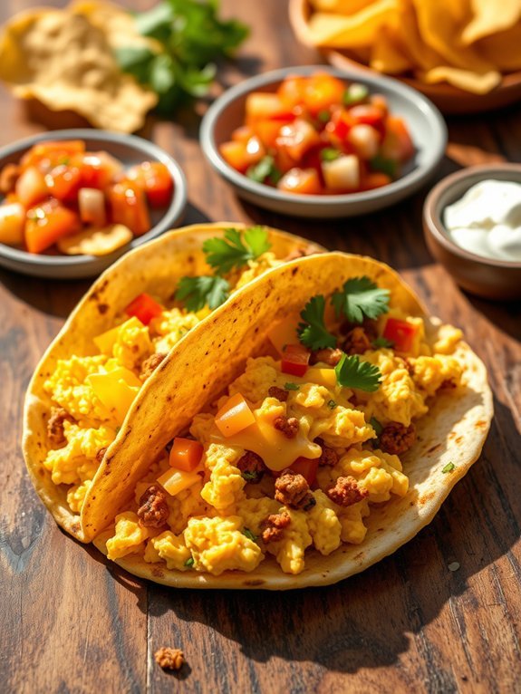 taco inspired breakfast sandwich creation