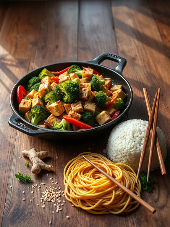 tempeh and broccoli stir fry