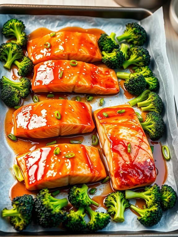 15 Quick and Easy Sheet Pan Recipes for Hassle-Free Meals 3 teriyaki salmon and broccoli
