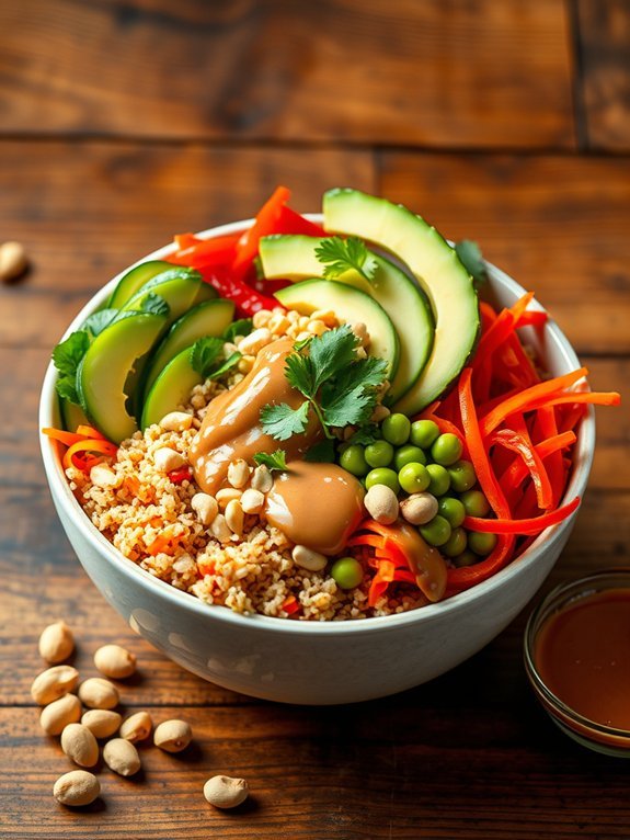 12 Easy and Delicious Plant-Based Meal Prep Ideas for Healthy Eating 9 thai peanut buddha bowl