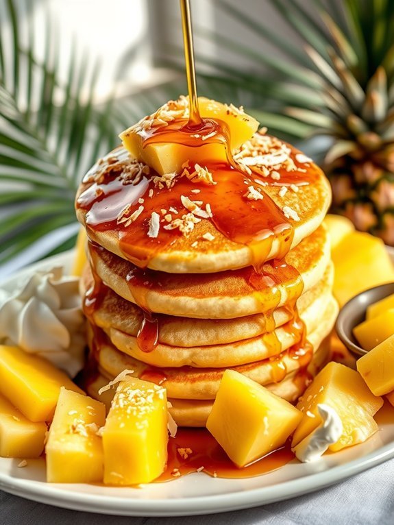 10 Recipes for Perfectly Fluffy Pancakes You'll Love 6 tropical coconut pineapple pancakes