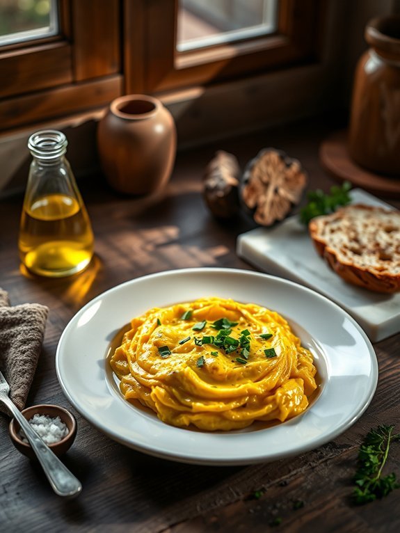 truffle infused creamy scrambled eggs