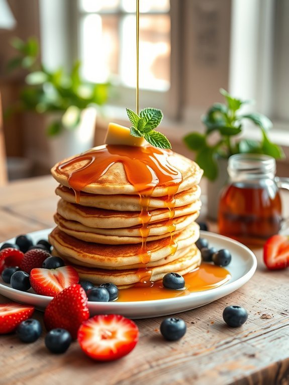 vegan pancakes with syrup