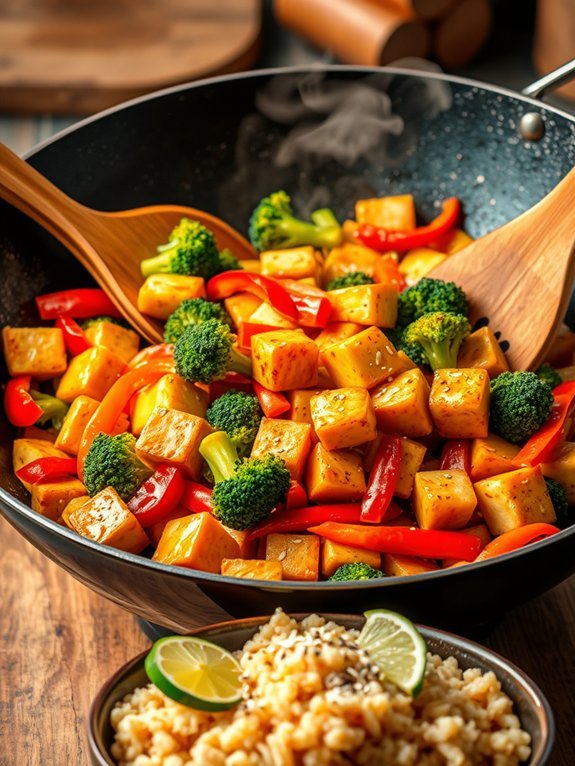 vegan tofu vegetable stir fry