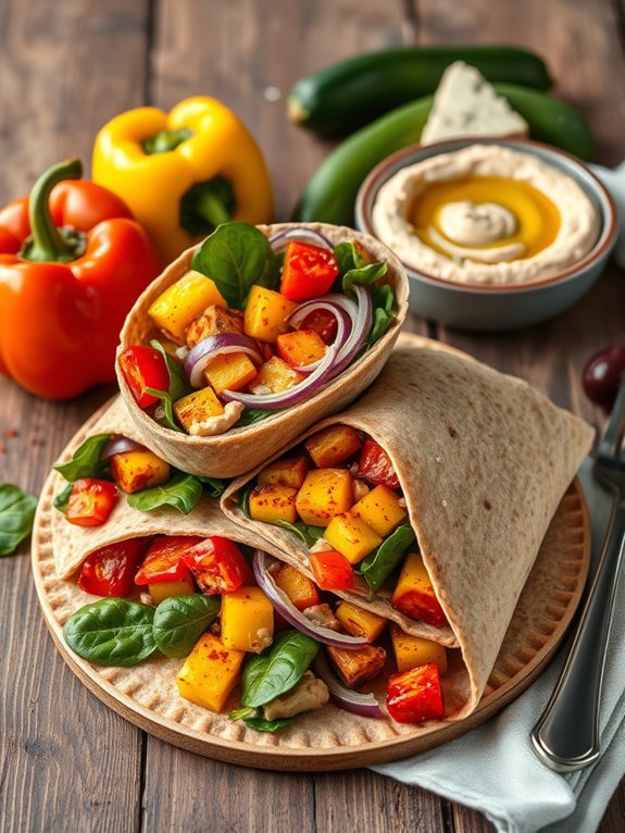 12 Filling High-Fiber Recipes to Help You Stay Satisfied 12 vegetable and hummus wrap