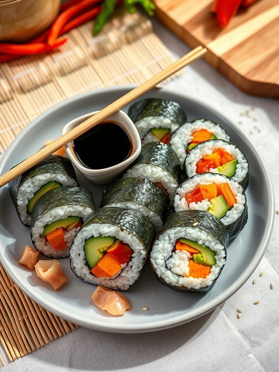 vegetarian sushi rice rolls