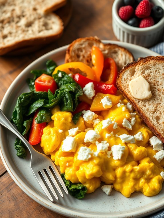 10 Delicious Gluten-Free Breakfast Ideas for a Healthy Start to Your Day 10 veggie feta scrambled eggs
