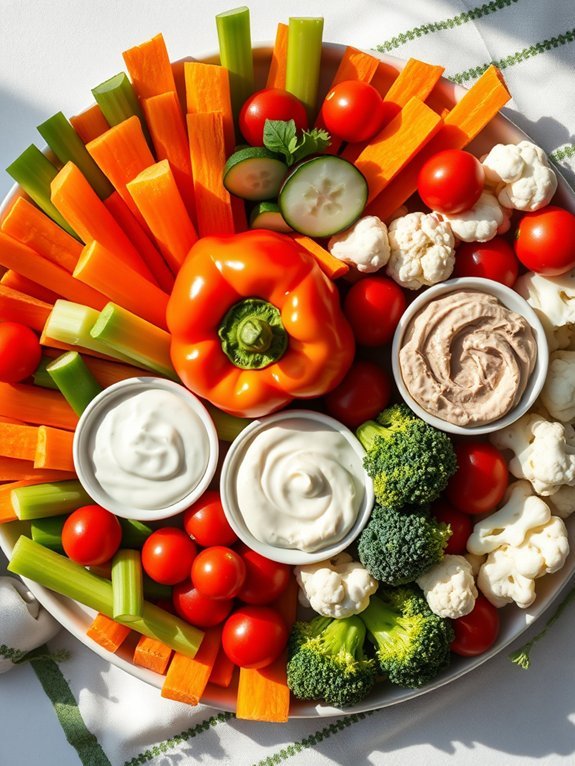 12 Fun and Creative Ways to Serve Vegetables to Kids 2 vibrant vegetable dipping platter