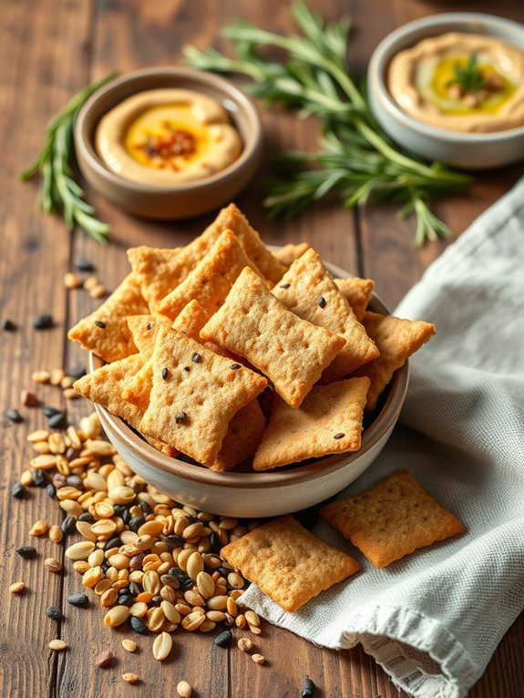 whole wheat seed crackers