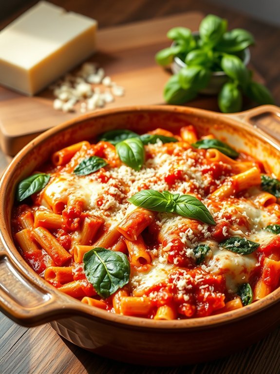 ziti pasta with spinach