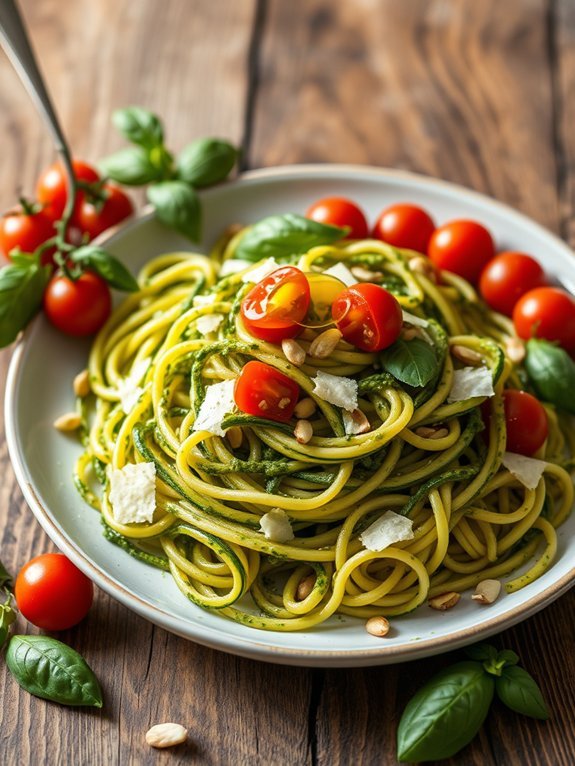 10 Simple Meatless Monday Recipes for Easy and Delicious Plant-Based Meals 8 zucchini noodles and pesto