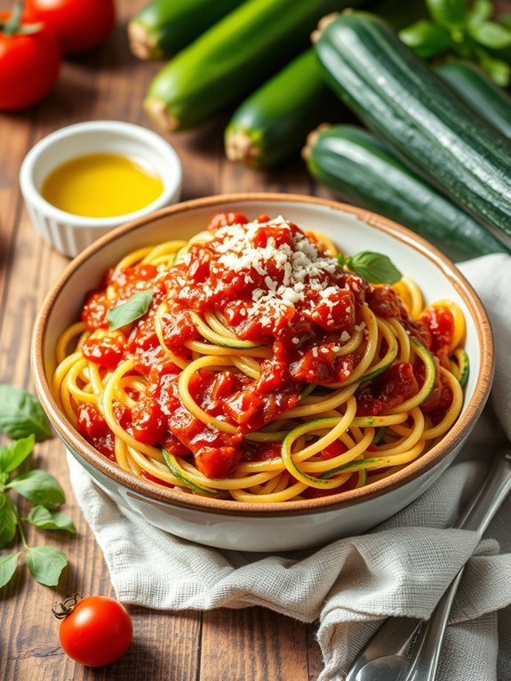 Top 10 Healthy Comfort Food Recipes With a Nutritious Twist 6 zucchini noodles topped marinara