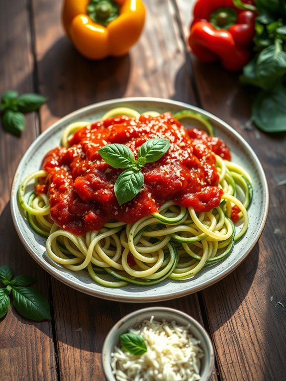 10 Budget-Friendly Vegetarian Recipes for Saving Money 6 zucchini noodles with marinara