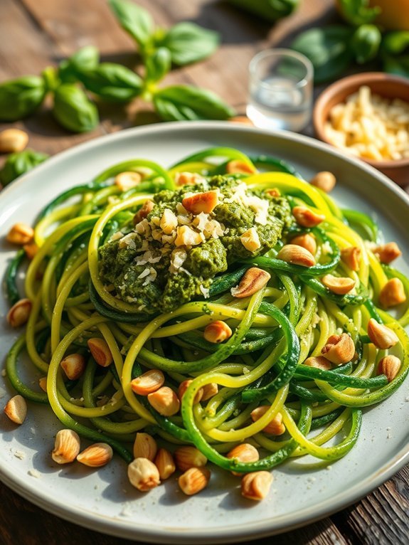 12 Easy Keto Recipes for Beginners - Quick and Delicious Low-Carb Meals 4 zucchini noodles with pesto